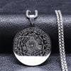 Seven Archangels Amulet Stainless Steel Necklaces Men Seal of Solomon Talisman Necklace Protection Lewelry Collar Hombre