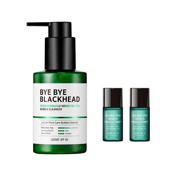 

Sumbrimi by Black Head 30 Days Miracle GreenTox Bubble Cleanser 120г + Miracle Toner 6мл X 2P набор, 1 набор Известная корейская косметика, популярные продукты