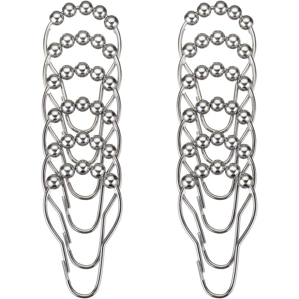 12 Stück Duschvorhanghakenringe, dekorative Duschvorhanghaken, rostfreie Duschvorhangringe aus Edelstahl, Duschhaken für Duschvorhang