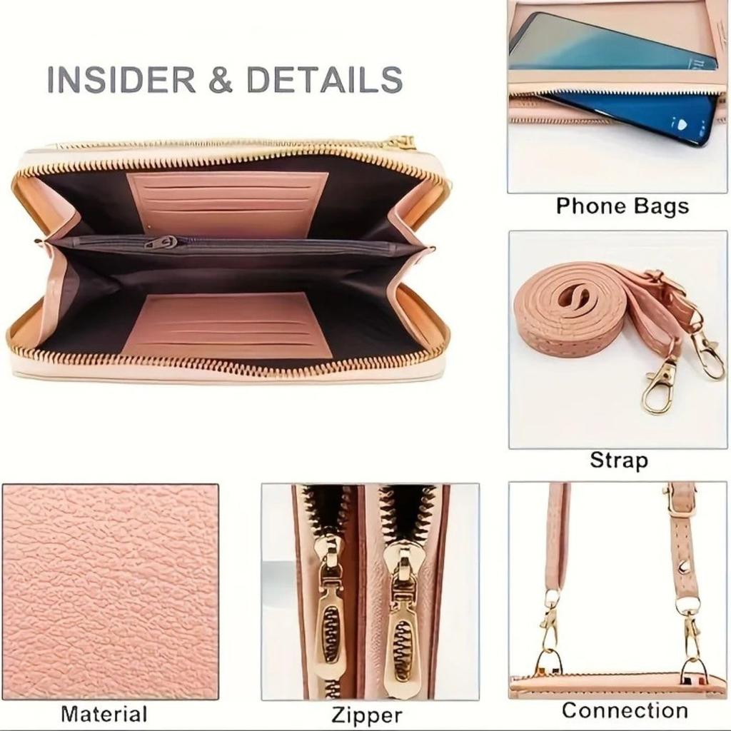Freelii Smartphone Wallet Operates While In and Small Item Lightweight 3-in-1 Bag, Place, Wallet, Charger, Storage, Shoulder/Crossbody Pouch/Handbag