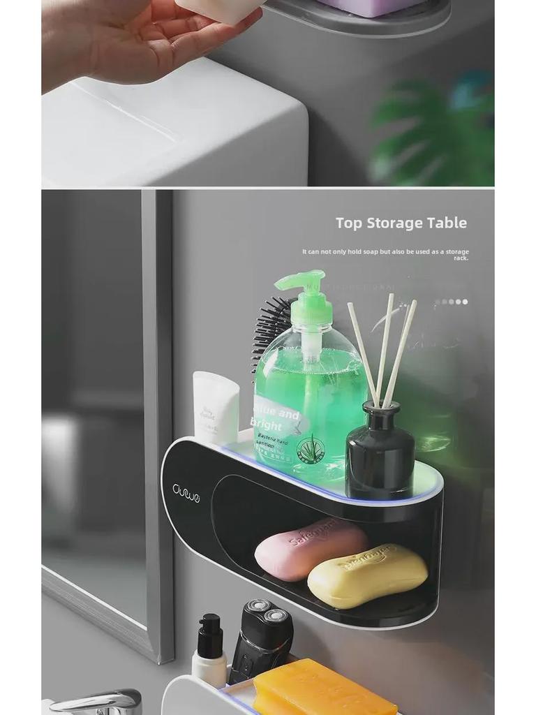 Holder Twotier Soap Punchfree Wallmounted With Suction Cups