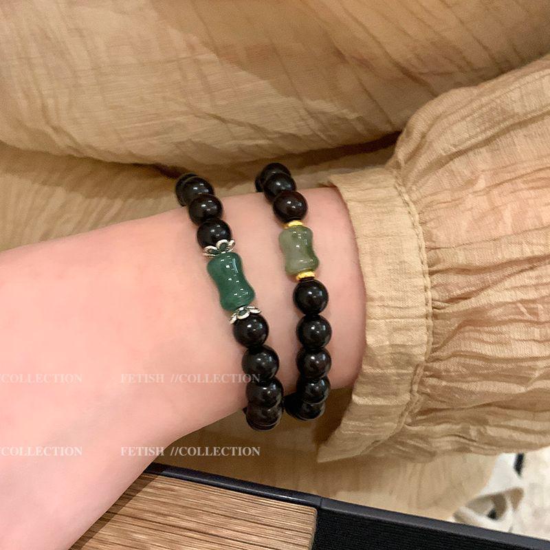 

Women s Retro Aventurine Beaded Bracelet - High-End Chinese Style Hand Jewelry 10mm