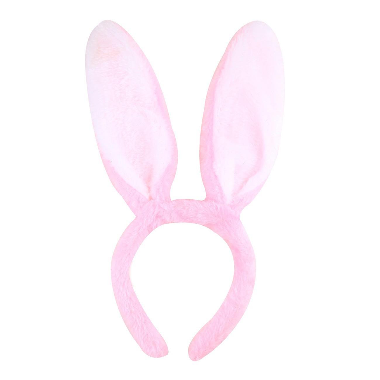 Plush rabbit headband cute fashionable versatile children s cartoon hair accessories, simple solid color rabbit ear headband hairpin розовый