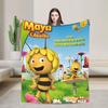 Maya The Bee With Flowers Printed Blanket For Men Women Warm Cozy Fluffy Throw Blankets for Bed 50x60 Inches Multiple Sizes