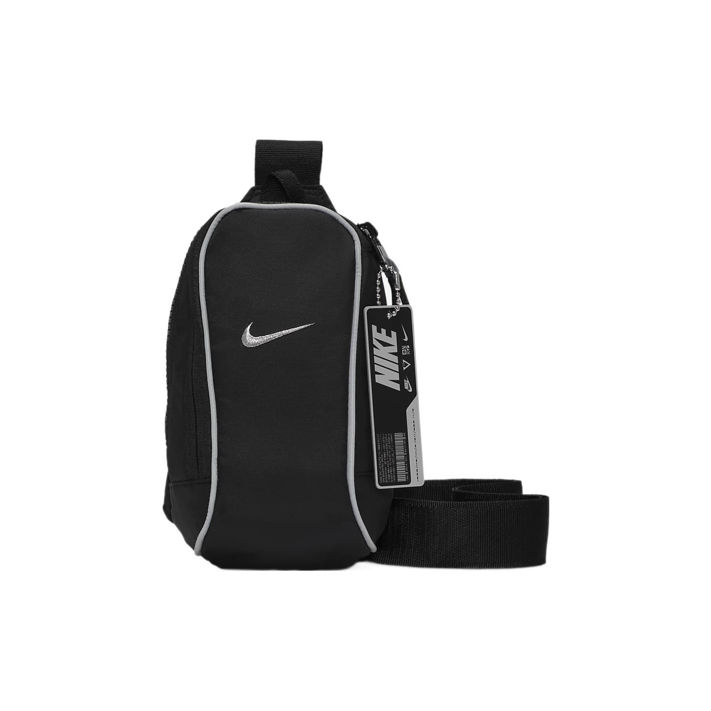 Nike Sports Casual Zipper Fabric Shoulder Crossbody Chest Bag Unisex bags Black FB2850-010 Black