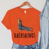 Stretching Dachshunds Women Short Sleeve Graphic Tshirt Summer Harajuku Hip Hop Dog Clothing Women Fashion Dachshunds TShirts