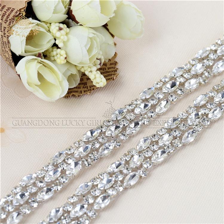 Newest Crystal Strass Rhinestone Trimming Waist Decorated Sash for Wedding Dresses Belts