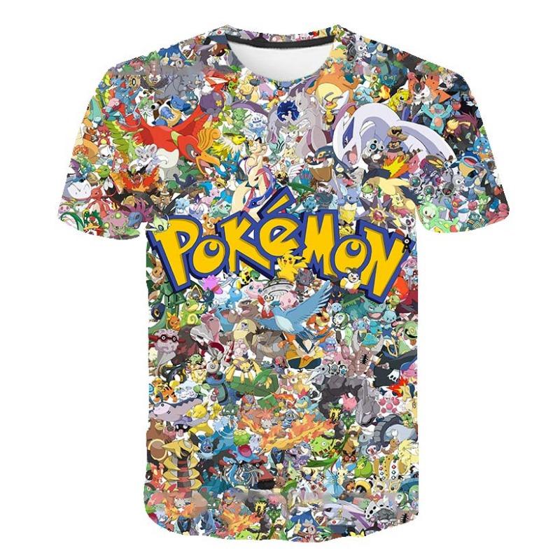 Bandai 2026 Japanischer Anime  Pok É Mon  Zeichentrick Kurzarm Pikachu Zeichentrick Eltern-Kind Atmungsaktiv Schnelltrocknend T-Shirt Oberteil XS