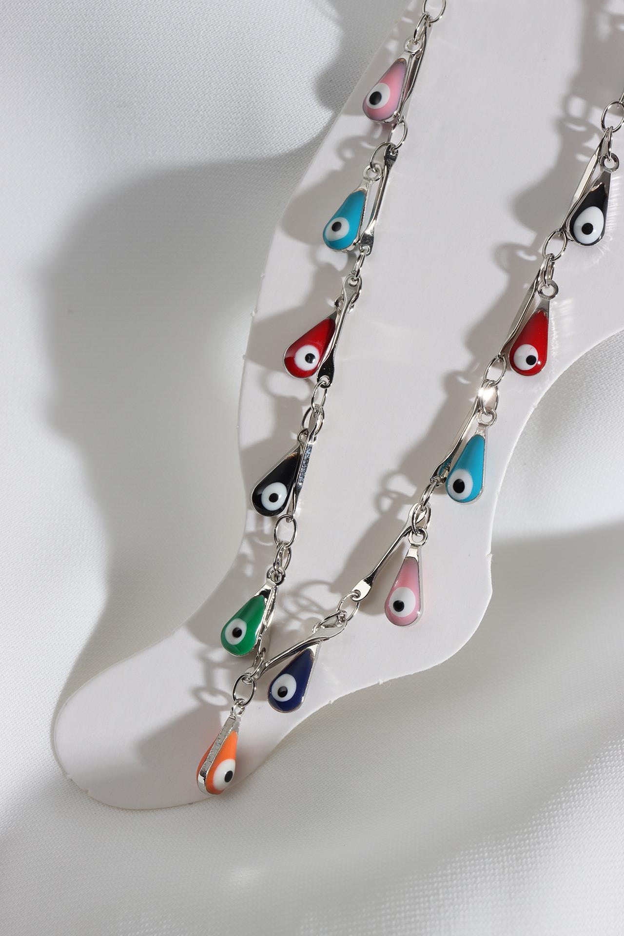 

Серебряный браслет с бусинами от сглаза