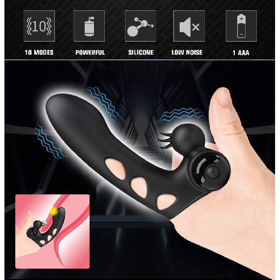 Silicone Finger Sleeve Vibrator For Women 10 Mode Vibrating G-spot Clitoris Anus Stimulator Adult Sex Toys Lover Couple Sex