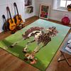 Giraffe Patterned Horse with Flowers Patterned Carpet a Non Slip Rug Suitable for All Seasons and Any Setting, Gift