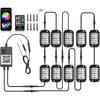 RGB Rock Lights, 10 Pods 360 LEDs SMD Chips Super Bright App Control Underglow Neon Light Exterior Chassis Wheel Well Glow Kit For Off Road Cars