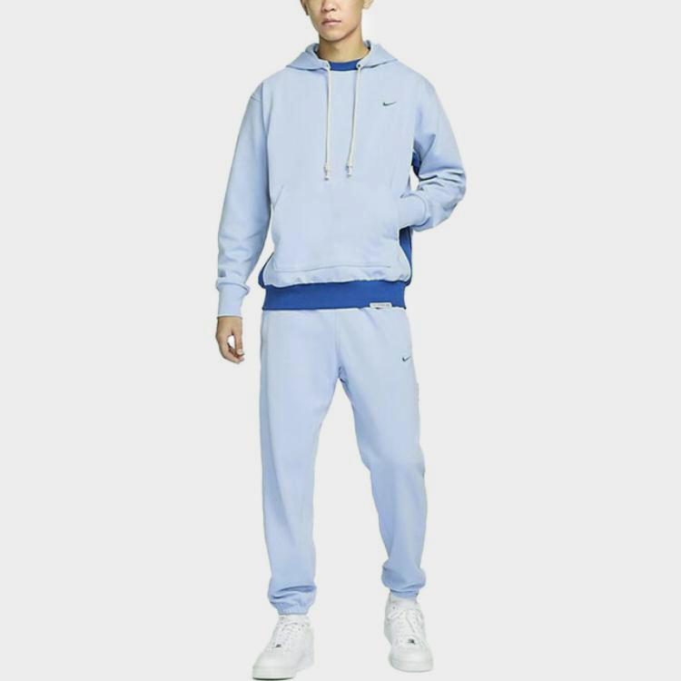 Nike Logo Embroidered Pullover Drawstring Hooded Casual Sweatshirt Men Sweatshirt Blue DQ5819-479