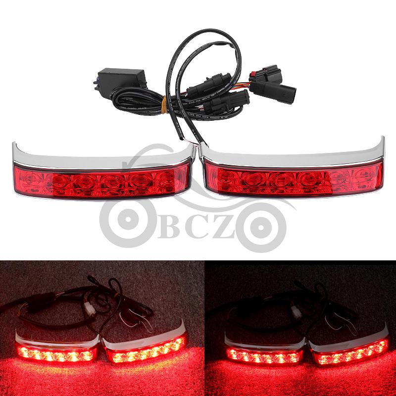 Harley Motorcycle LED Decorative Lights for Road King, Big Glide, and Highway Glide Travel Cases Tail Light, Side Case Light