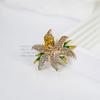 1/2Pcs Women Brooch Lapel Pin Rhinestones Inlaid Pin Flower Design with Sparkling Decorative