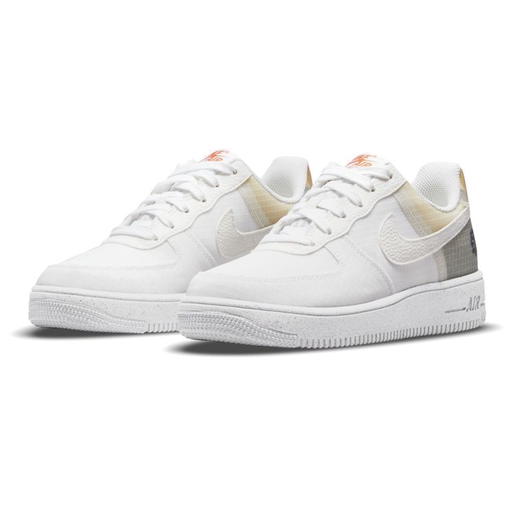 Nike Air Force 1 Crater GS Move To Zero - White Orange Kids Sneakers DH4339-100