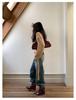 French Lazy Style High Neck Sweater: Tie-Up Knit Top for Women with Loose Long Sleeves