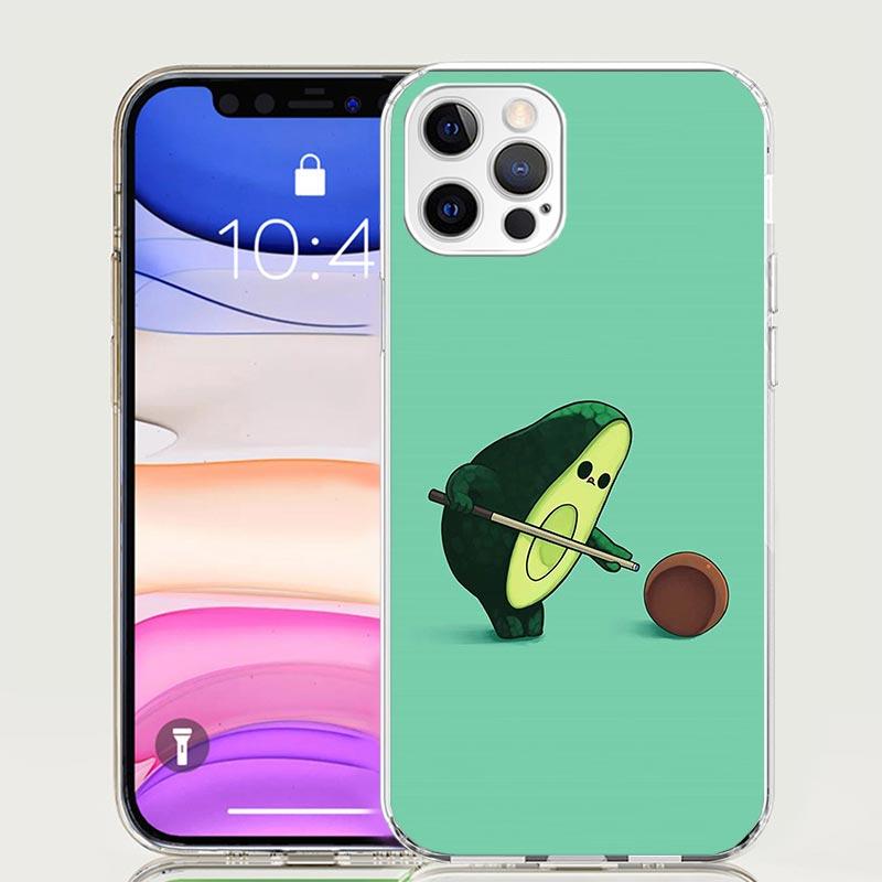 Cartoon Fruit Avocado Case Phone Cover for Apple iphone 16 15 14 13 12 Mini 11 Pro Max 16E X XS XR 7 Plus 8 + SE 2020 Trend Fund