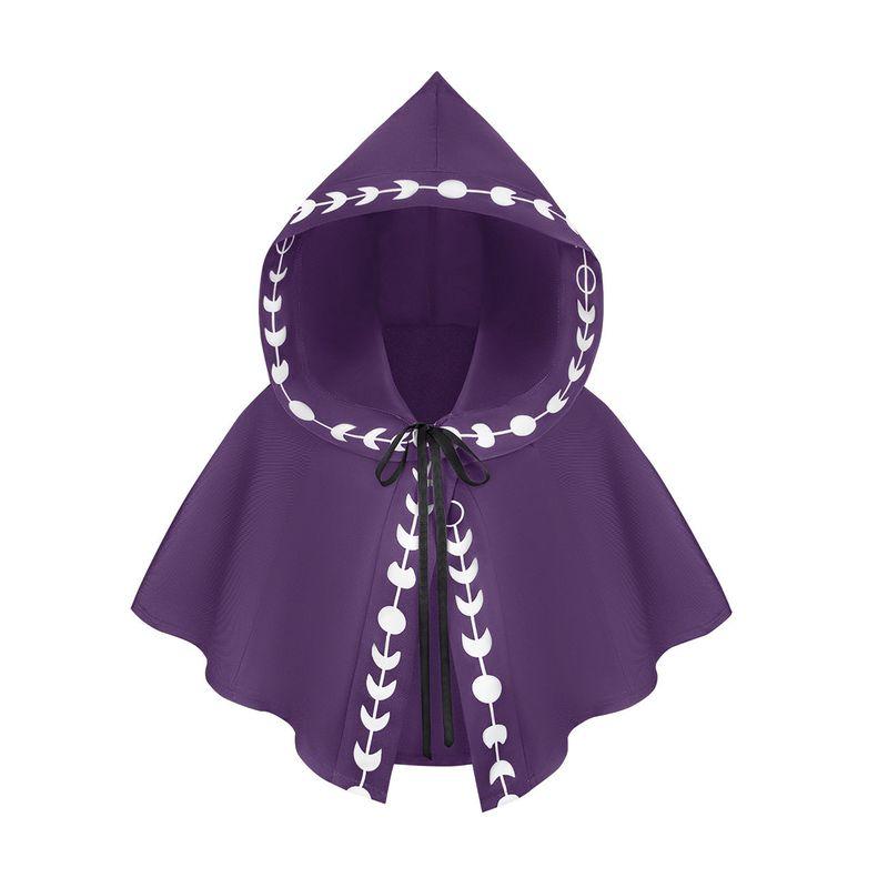 Halloween Medieval Printed Hooded Cloak Stage Cosplay Character Performance Costume Hooded Cloak.