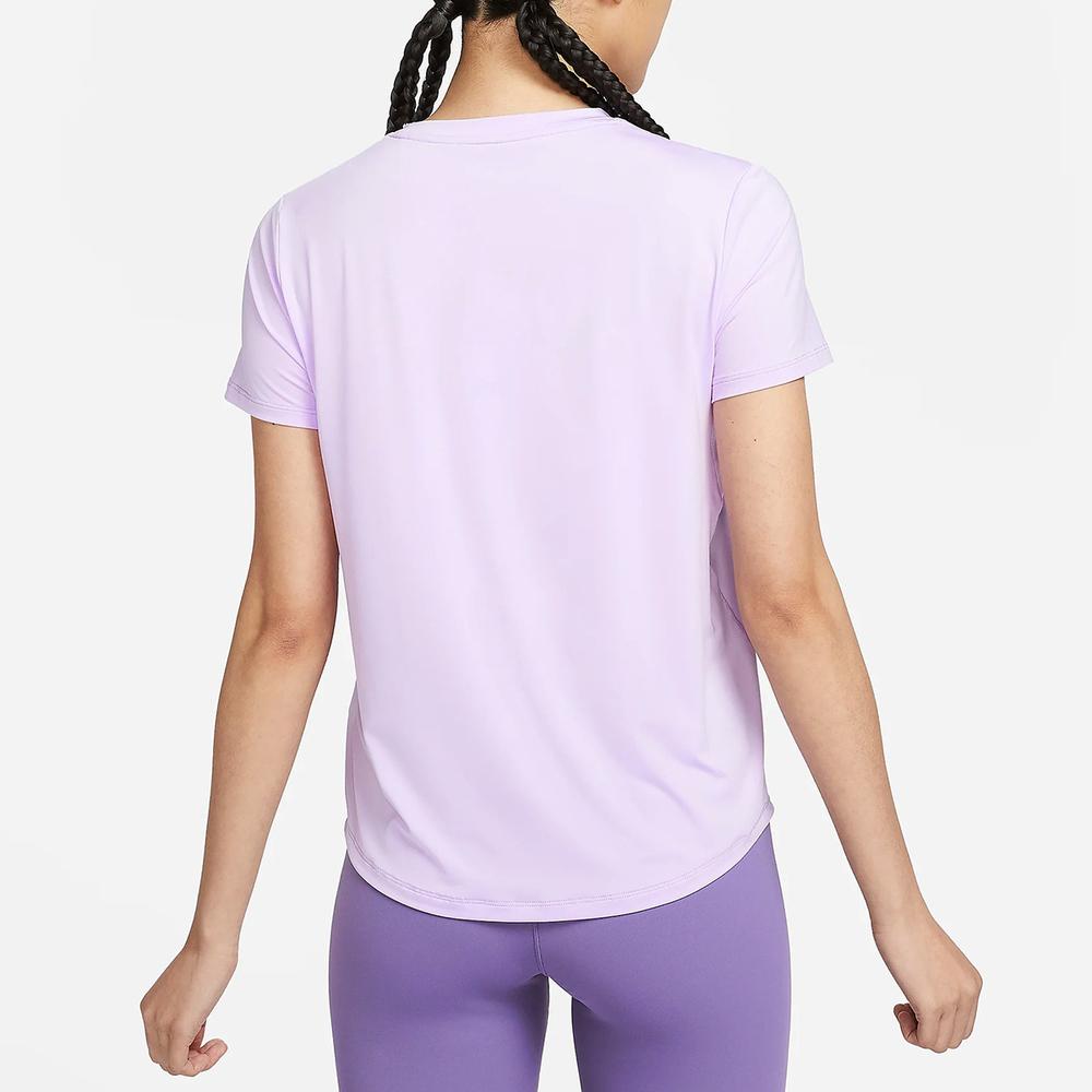 Nike One Classic Casual Solid Color Crew Neck Short Sleeve T-Shirt Women Tops Purple FN2799-512