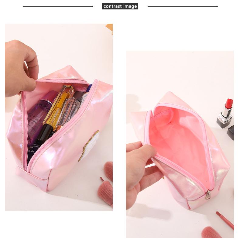 Octagon Bag Embroidery Alphabet Makeup Bag Large Capacity Toiletry Bag Travel Storage Bag Clutch Bag