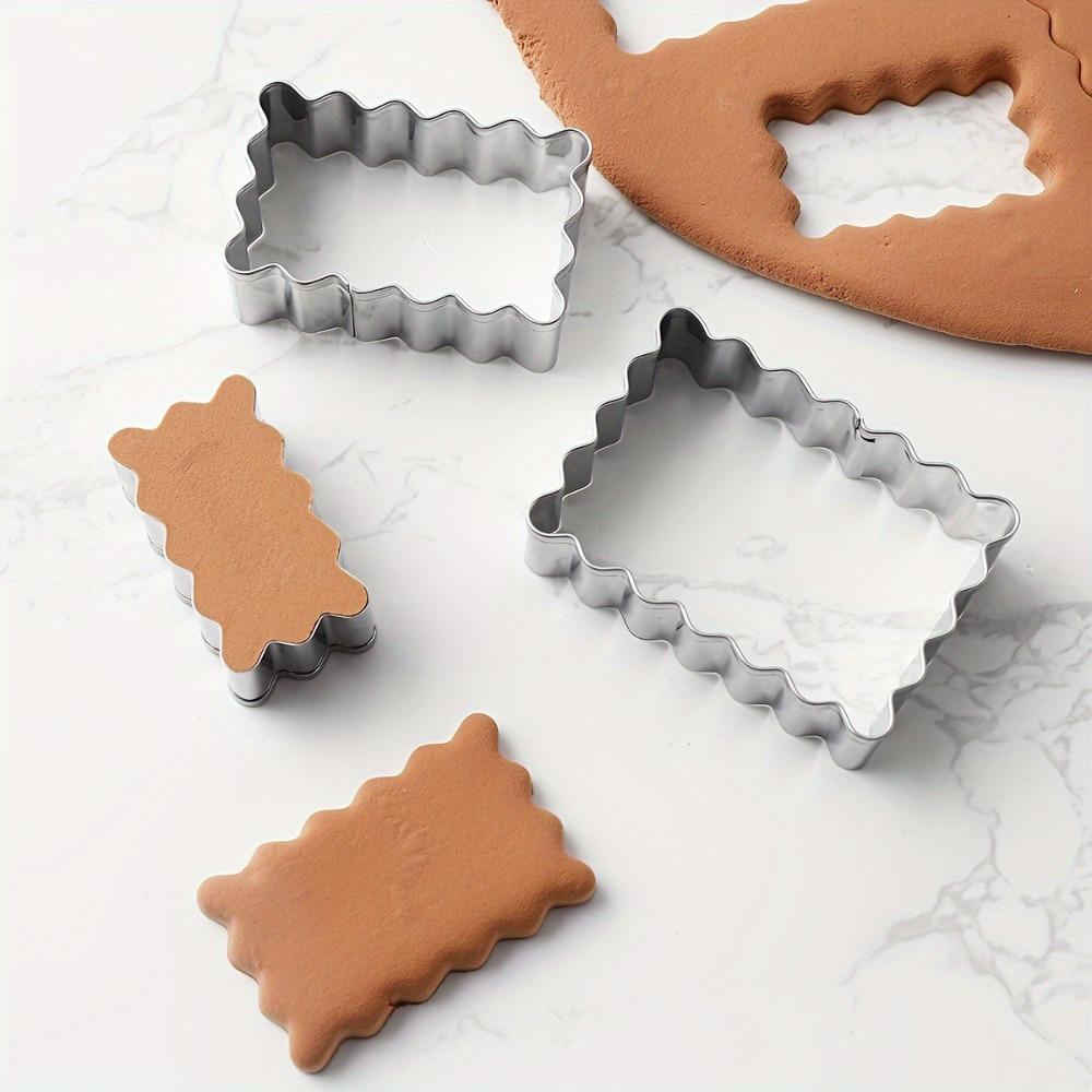 6Pcs Wave Blessing Frame Biscuit Mold Stainless Steel Cookie Cutter Kindergarten
