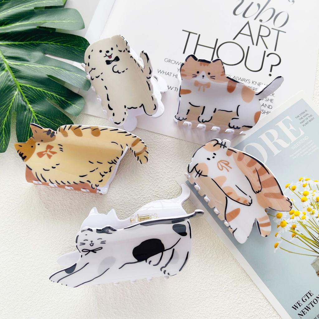 1 Stück Niedliche Haustier Katze Hund Essigsäure Kratzspange Tier-Serie Personalisierte Haarkratz Haarspange Haaraccessoires Neuer Stil