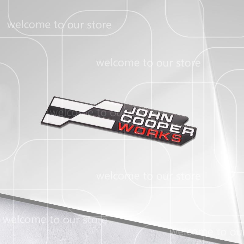 3D New JCW Car Sticker Front Grille Zinc Alloy Emblem For Mini Cooper S U25 J01 J05 Aceman F66 F65 F67 Rear Trunk Badge Decal