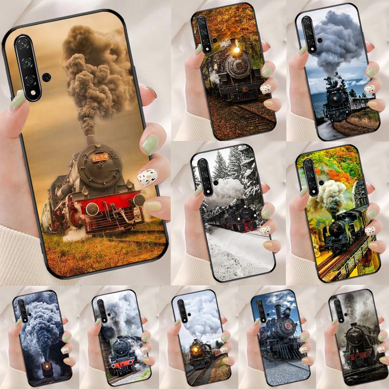 Vintage Steam Train Railway For Huawei Nova 8i 11i 12i 12s 9 10 SE Y90 Y60 Y70 Y72 Y61 Y91 P20 P30 P40 Lite P60 Pro Case