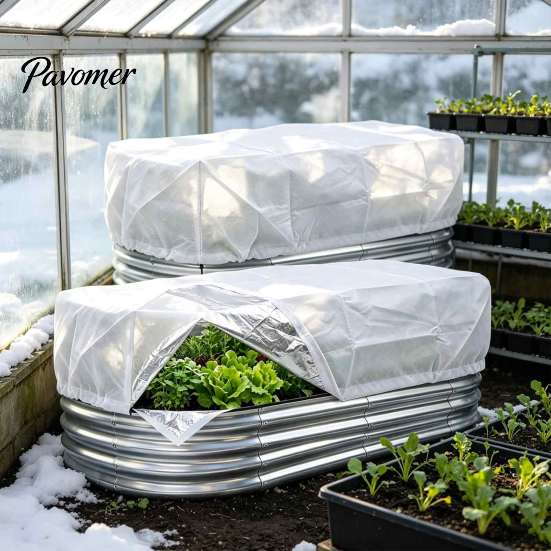 Heavy Duty Plant Frost Blanket Winter Protection Cover for Raised Garden Bed, with Aluminum Liner, Drawstring Closure, Reusable Freeze Insulation 4 x