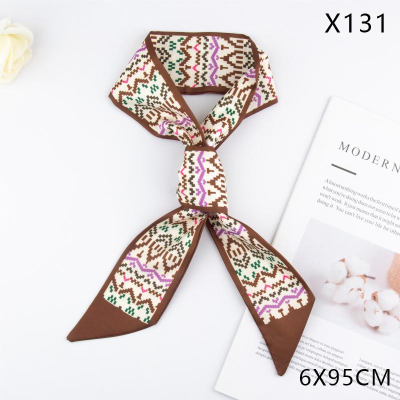 Versatile Vintage Silk Scarf: Hair Tie, Headband, Bag Accessory