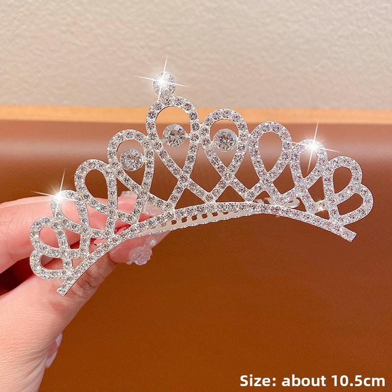 

High-End Kids Birthday Crown Headpiece - Elegant Tiara Comb for Girls, Perfect for Hosts, Special Occasions, Keeps Hair Neat