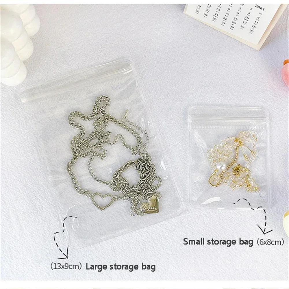 New Jewelry Necklace Earring Holder Bag Portable Water-proof Credit Card Photo Storage Book Zipper Bag Ins Stationery Organizer