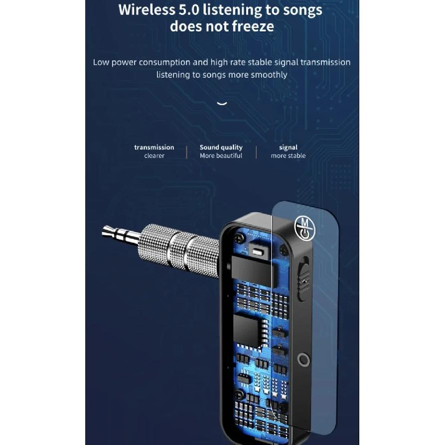 Car Bluetooth Audio Receiver Transmitter 2 in 1 AUX Jack Low Latency Wireless Audio Adapter For Car Stereo Speaker Headphone
