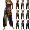 Women's Fashion Halloween Print Casual Vintage Sleeveless Button Jumpsuit