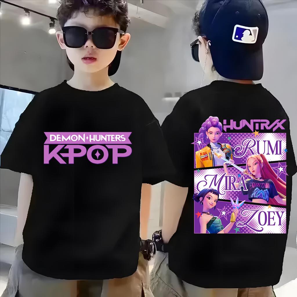 Fashion Printed Pattern Crew Neck Short Sleeve Casual Loose T-Shirts Boys Comfortable