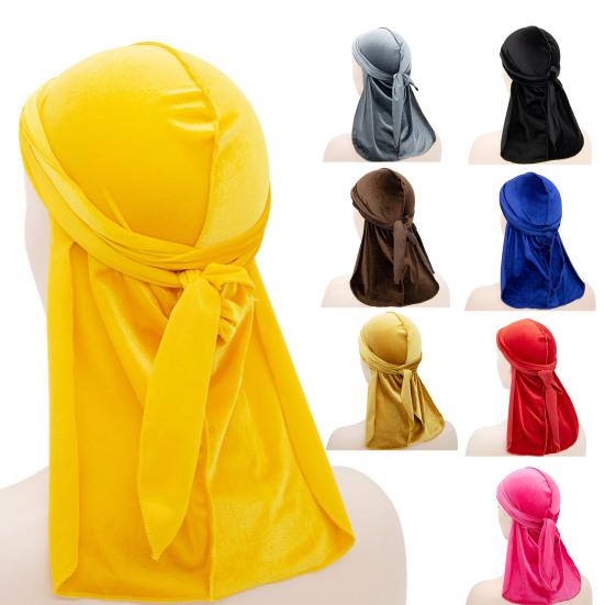 Kopftuch Kappe Hip Hop Einfarbig Elastisch Übergroße Kopfbedeckung Kleidungszubehör Samt Damen Herren Lange Schwanz Kopfwickel Bandana für Outdoor