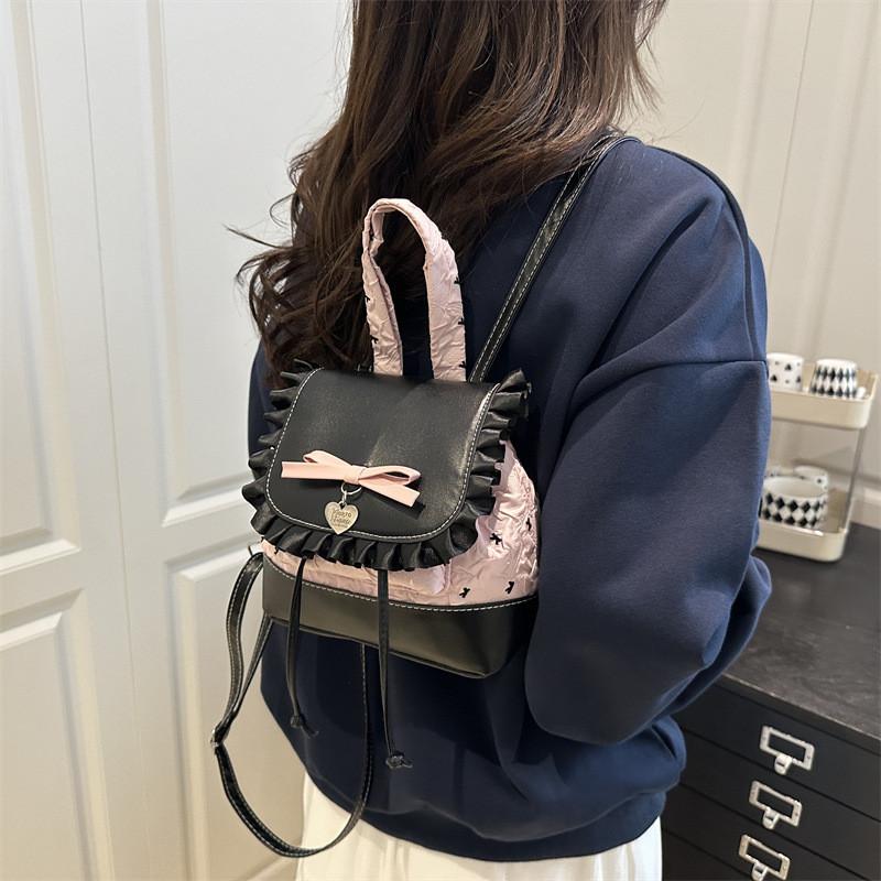 Casual Pink Dot Pattern Backpack With Durable Material For Daily Use And Street Style