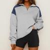 Womens Quarter Zip Pullover Sweatshirt Loose Fit Casual Plain Pullover Hoodie Lightweight Long Sleeve Top for Everyday Wear