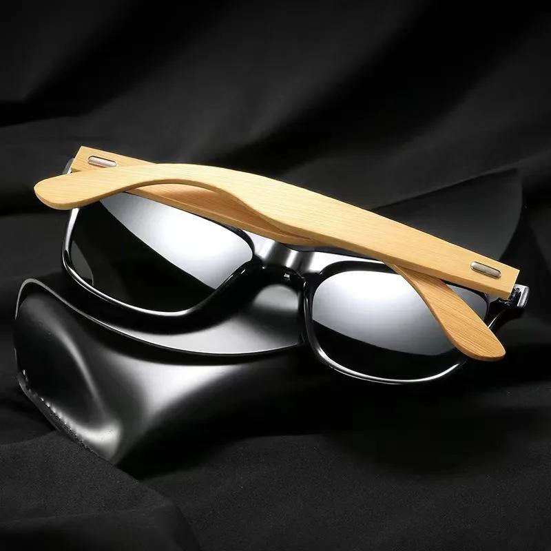 Plastics Wood Bamboo Polarized Sunglasses Men Women Classic Fashion UV400 Vintage Driving Sun Glasses Black Fishing Eyewear