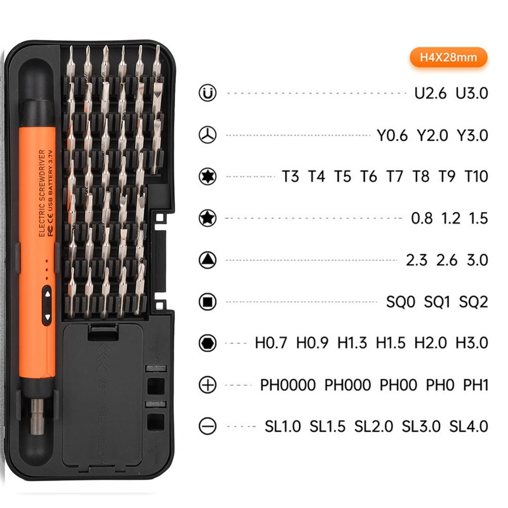 DC 3.7-4.2V 46-in-1 Compact Precision Electric Screwdriver Rechargeable Household Cordless Mini Drill Electric Screwdriver Set