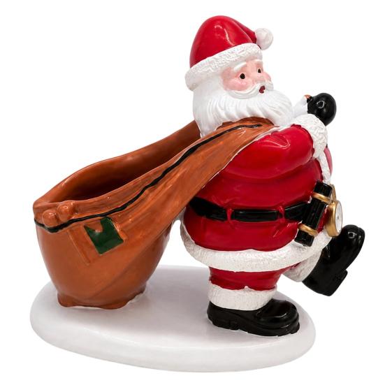 Decorative Resin Gift Holder Santa Claus Candy Bowl, Christmas Tabletop Ornament with Holiday Party Table Centerpiece Storage Slot, Creative