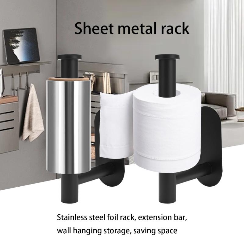 Stainless Steel Toilet Paper Holder Kitchen Washroom Adhesive Toilet Roll Holder Stick on Wall Loo Roll Holder Gifts