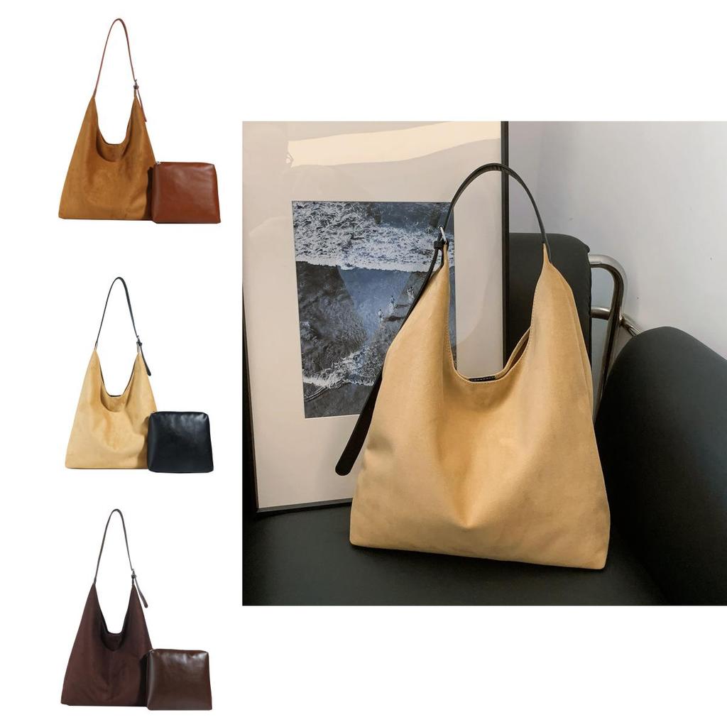 Urban Solid Color Suede Tote Bag For Women With Pu Material And Magnetic Closure Perfect For Daily Use