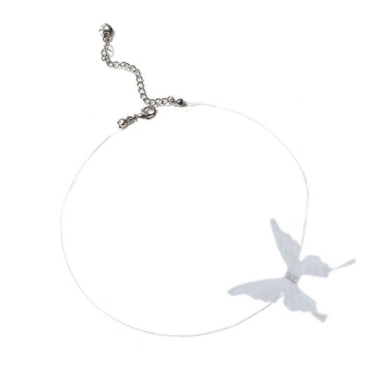 

Ожерелье-чокер в виде бабочки, бохо, невидимая цепочка, бабочка, фея, чокер, прозрачная леска, ожерелье для женщин и женщин белый