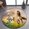 Pentium's Stallion Series Round Carpet Bohemian Style Hippie Decorative Carpet Non-slip Carpet Bedroom Living Room Home Decor
