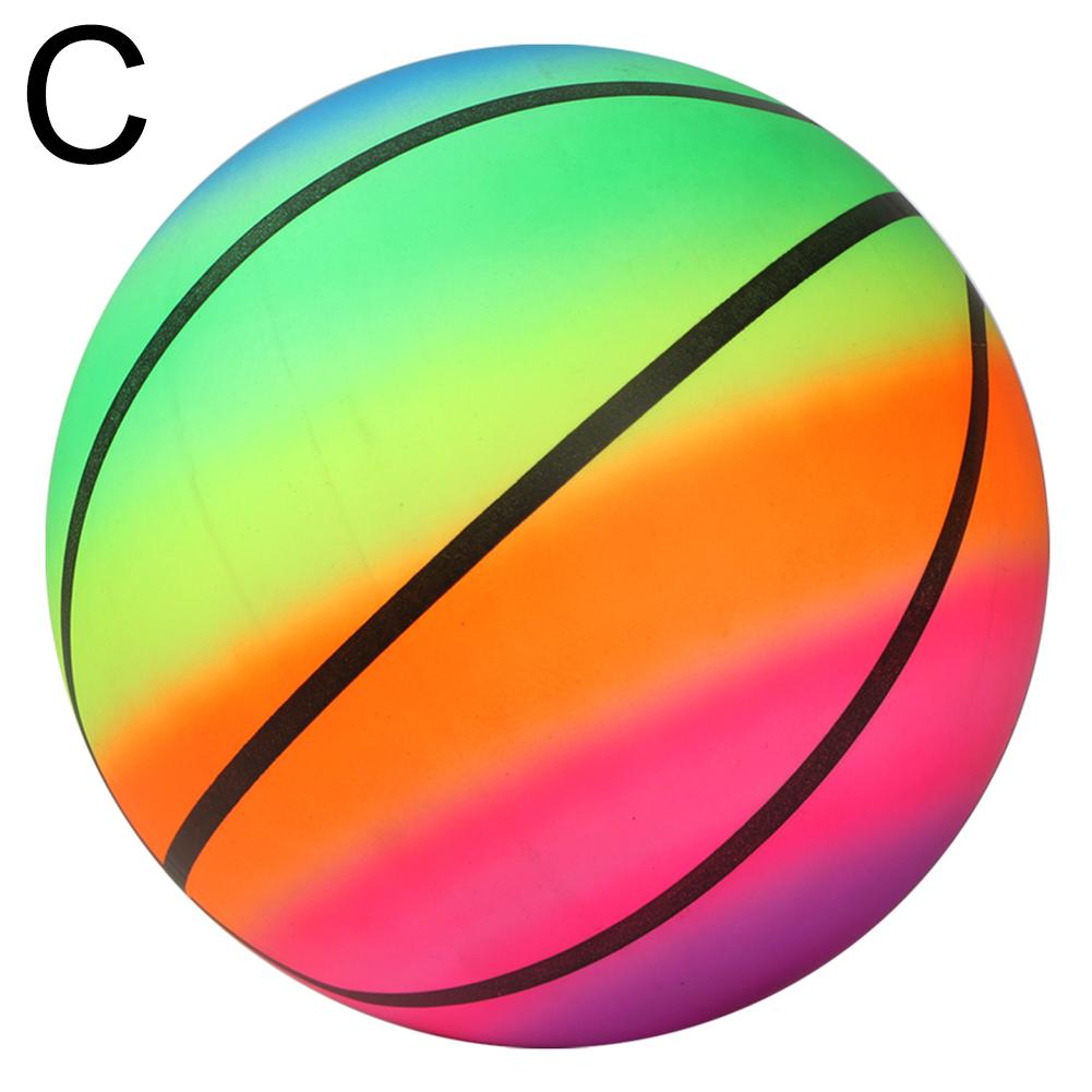 1 Pcs Rainbow Beach Ball Inflatable Summer Beach Ball Pool Swim Rubber Rainbow Beach Volleyball Garden Game Net Kids Toy