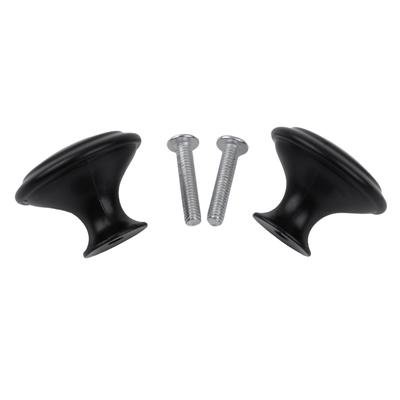 20 Stück Edelstahl Schwarz Einlochgriff Mattes Metall Rund Pilz Einfach Schrank Schublade Schranktür Daumengriff