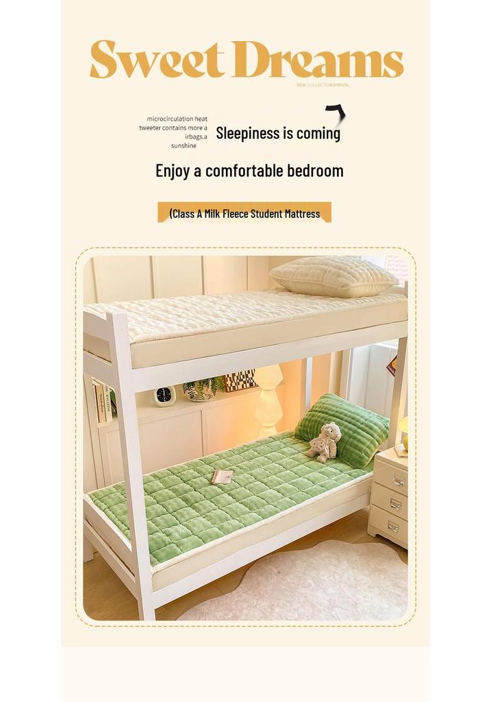 Materasso Peluche Coniglio Bubbly Classe A - Morbido Velluto Latte Tappetino Peluche per Letto Singolo da Dormitorio 0,9 m.