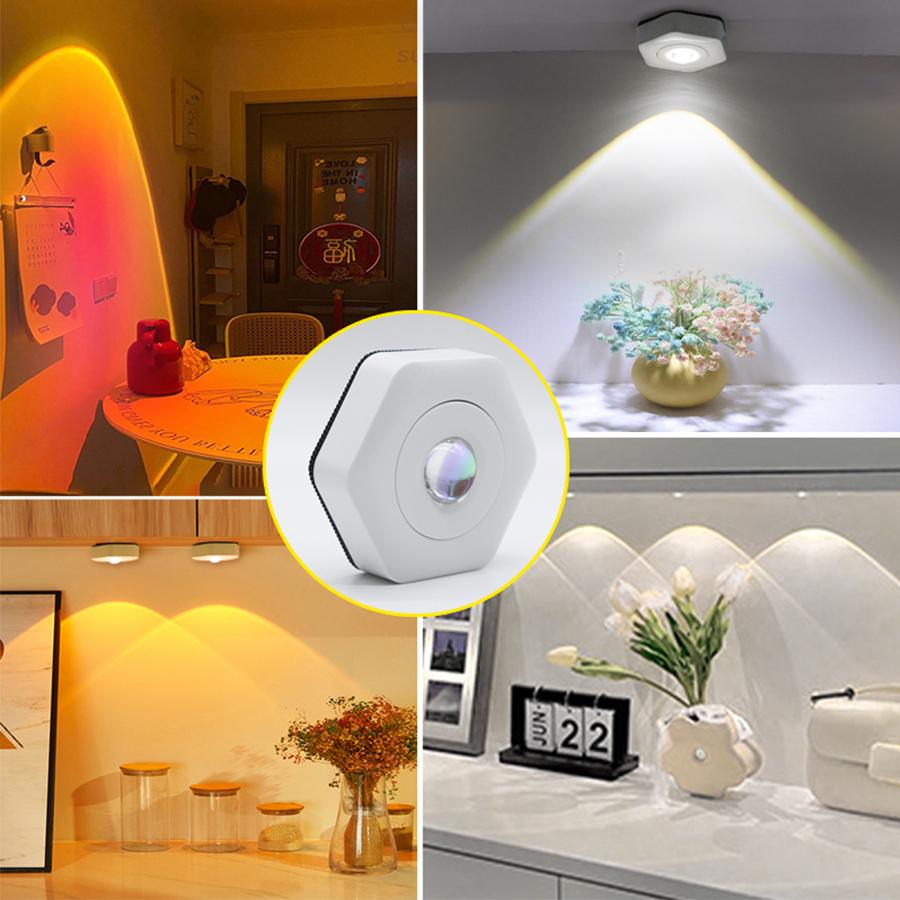 Bunte magnetische Hänge-Schreibtischlampe, LED-Umgebungslicht für Schrank, Kleiderschrank, Nachtlicht